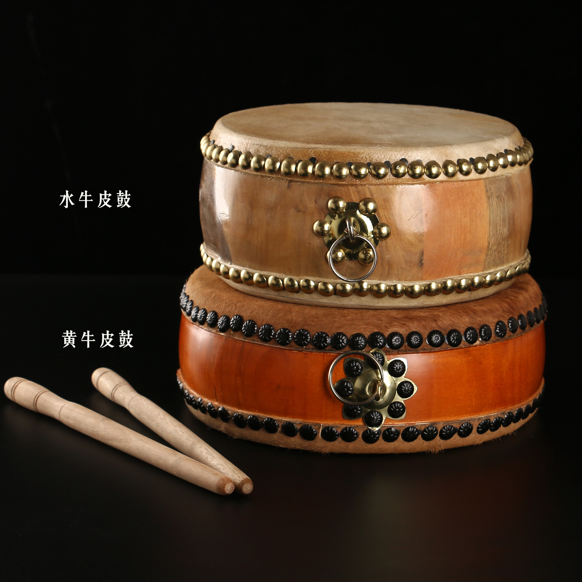 圆通佛具 寺庙法器 扁鼓 牛皮大鼓 庙堂佛法事佛教用品