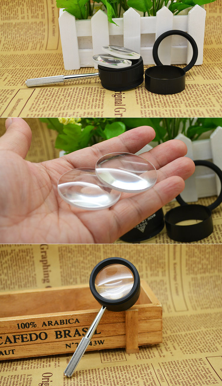 30倍40mm高清高倍放大镜金属双镜片玻