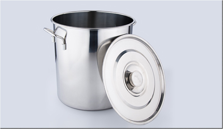 商用不锈钢桶加厚加深圆桶 双耳带盖油桶不锈钢汤锅储水桶米桶
