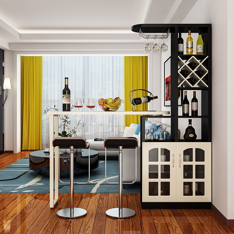 创意酒柜客厅吧台现代多功能家用旋转吧台玄关隔断储物柜厂家批发