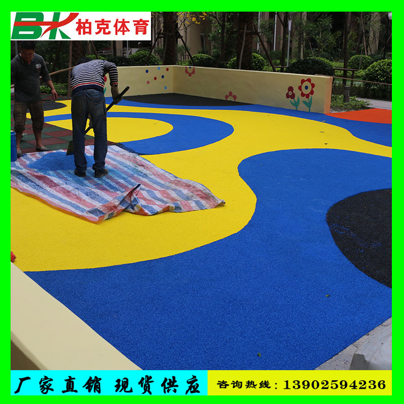 高档小区地面防滑耐磨橡胶地垫批发 幼儿园彩色图案防摔地垫价格