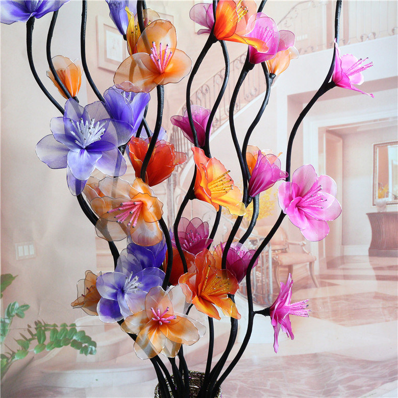 清新落地柳条花蚕丝花丝网花正式面向市场 火爆销售中 丝袜大百合