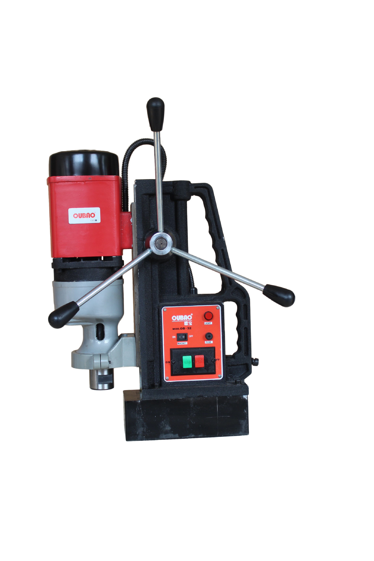 欧宝三相磁座钻麻花磁力钻穴钻吸铁钻取芯钻开孔轻便台钻大功率