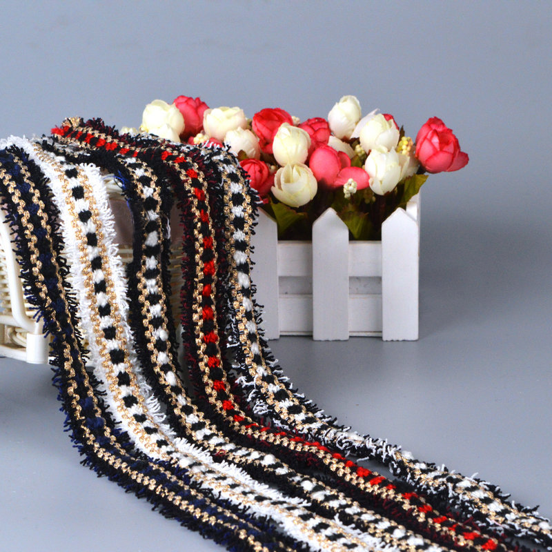 厂家批发 韩国小香风花边织带编织毛边织带