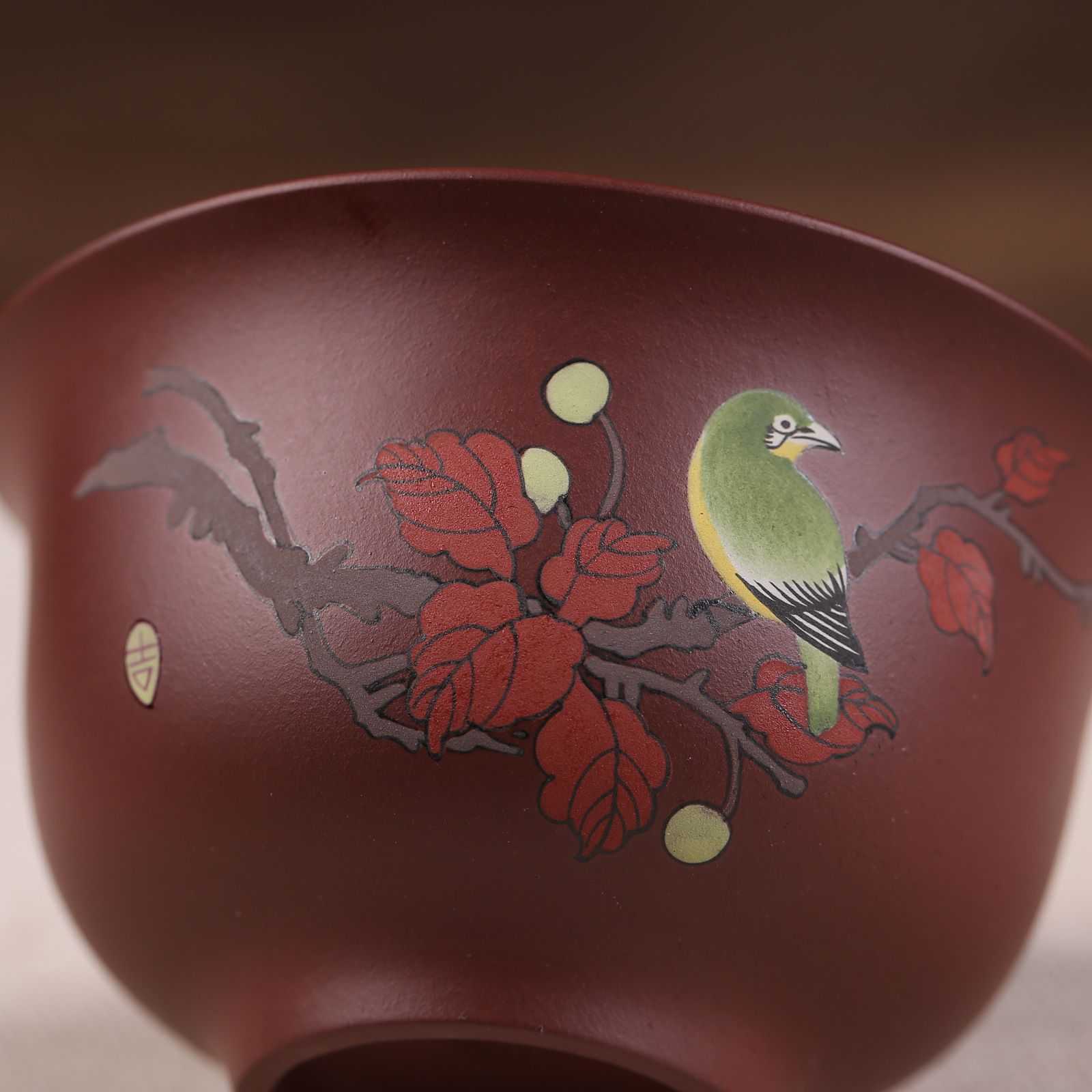 宜兴正宗紫砂全手工墨绘盖碗 正品原矿紫砂茶具 新品 一件代发