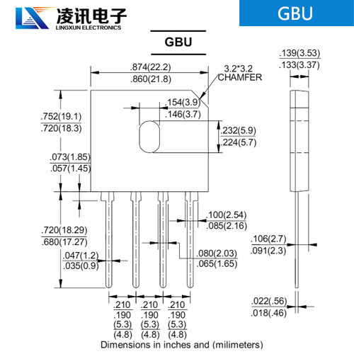 gbu406 4a600v 插件整流桥堆 lx凌讯电子 东莞厂家现货 品质保证