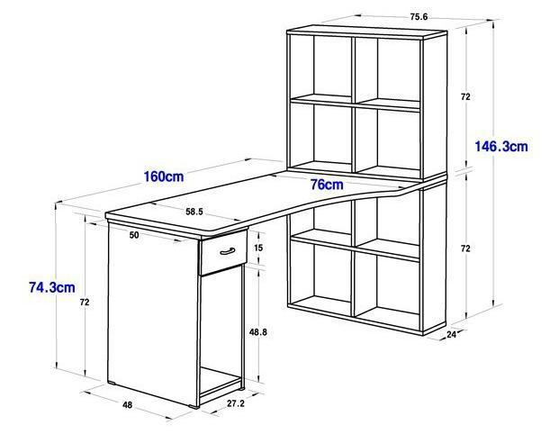 独特的书架 书桌的连体设计,实用,方便,充分利用空间.