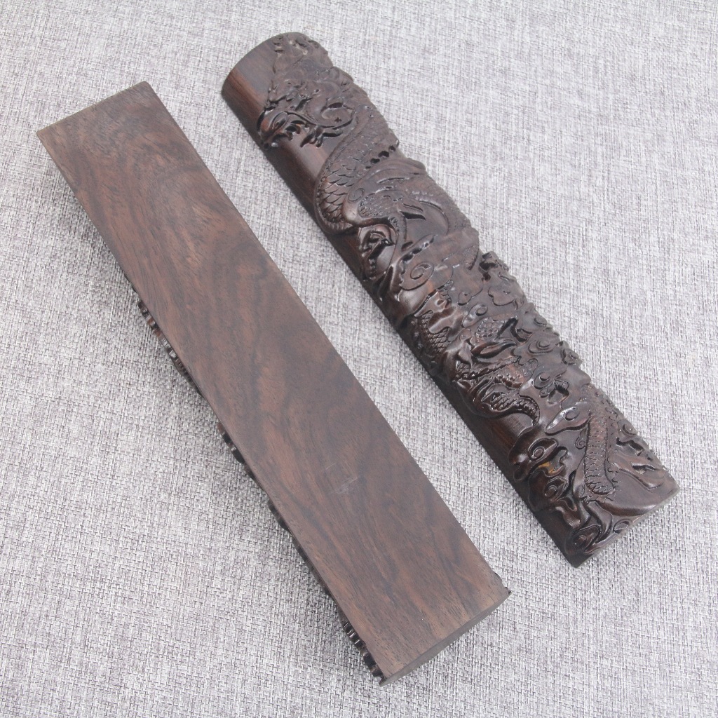 红木雕刻镇尺 黑檀仿古镇尺龙凤呈祥zc11镇纸 精美礼品