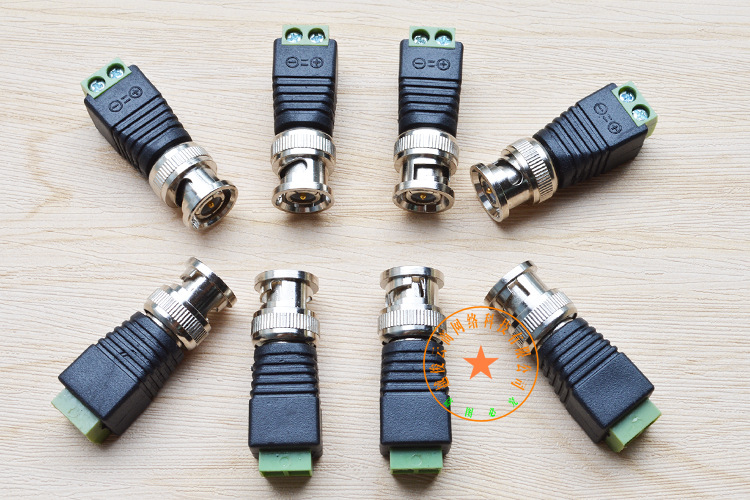 网线转bnc头 监控摄像机dc公bnc公头带接线柱bnc头 q9头bnc接线头