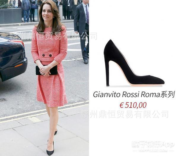 凯特王妃脚上穿了一双来自品牌gianvito rossi roma系列的尖头高跟鞋.