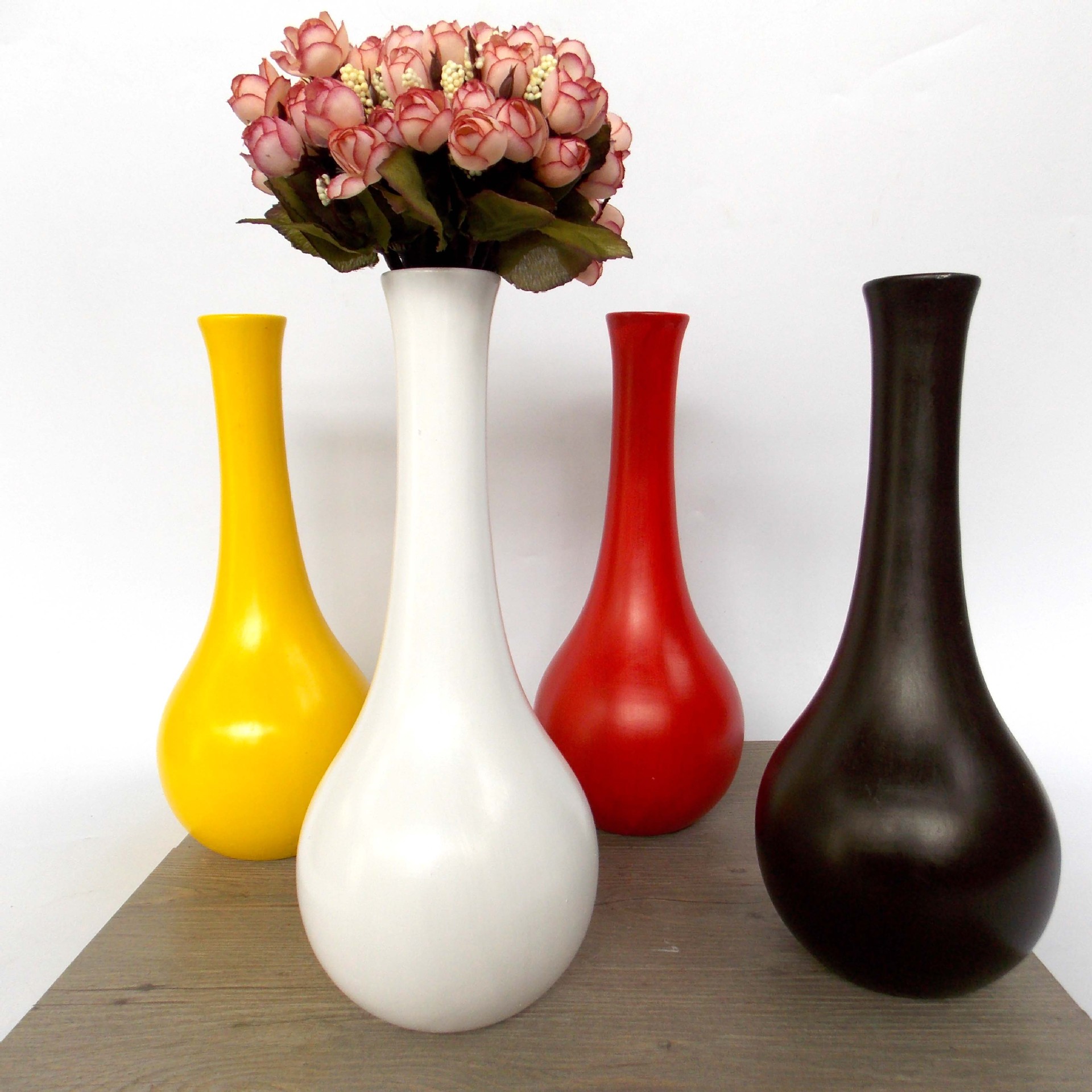 批发陶瓷花瓶家具客厅装饰礼品 陶瓷落地黄色瓶