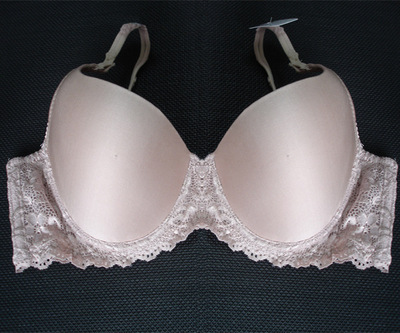 真丝光面蕾丝花边文胸100%桑蚕丝日本台湾专柜正品