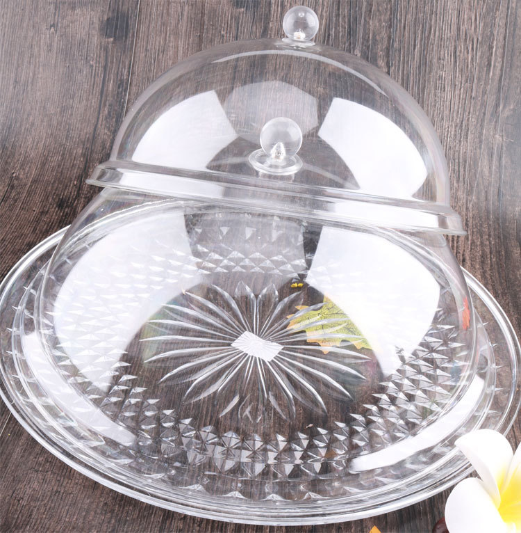 圆形pc保鲜食品盖菜盖展示盖透明菜罩点心水果盘托盘盖子蛋糕盖子