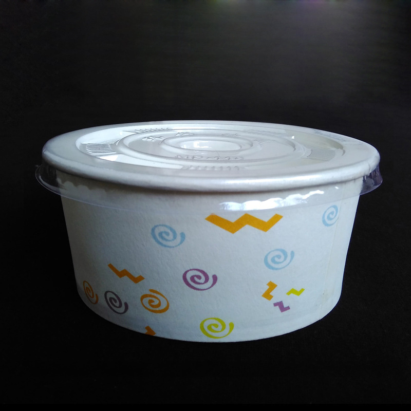 一次性pvc圆形塑料碗盖md-116mm口径 定制纸碗打包.