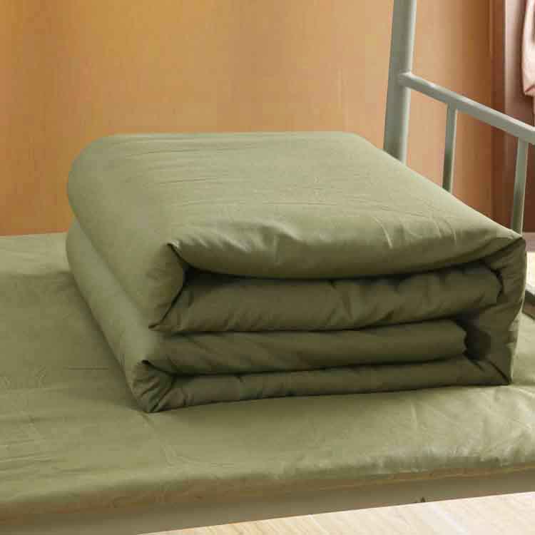 棉花军被 军绿色学生军训棉被防潮保暖劳保工程棉被军褥单人被 被子