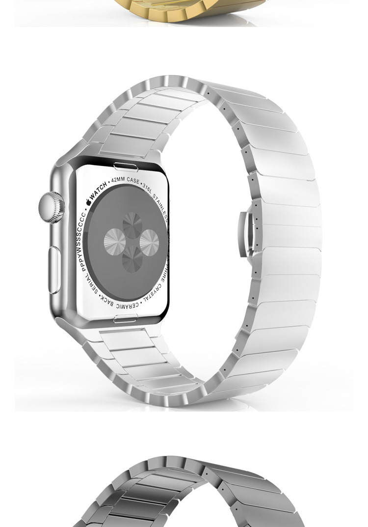 苹果表带蝴蝶扣 不锈钢表带 苹果蝴蝶扣金属表带 iwatc.