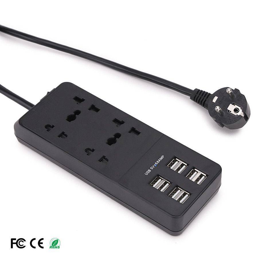 usb带线排插带4个多功能ac口 8usb 厂家直销 有英标/欧标插头