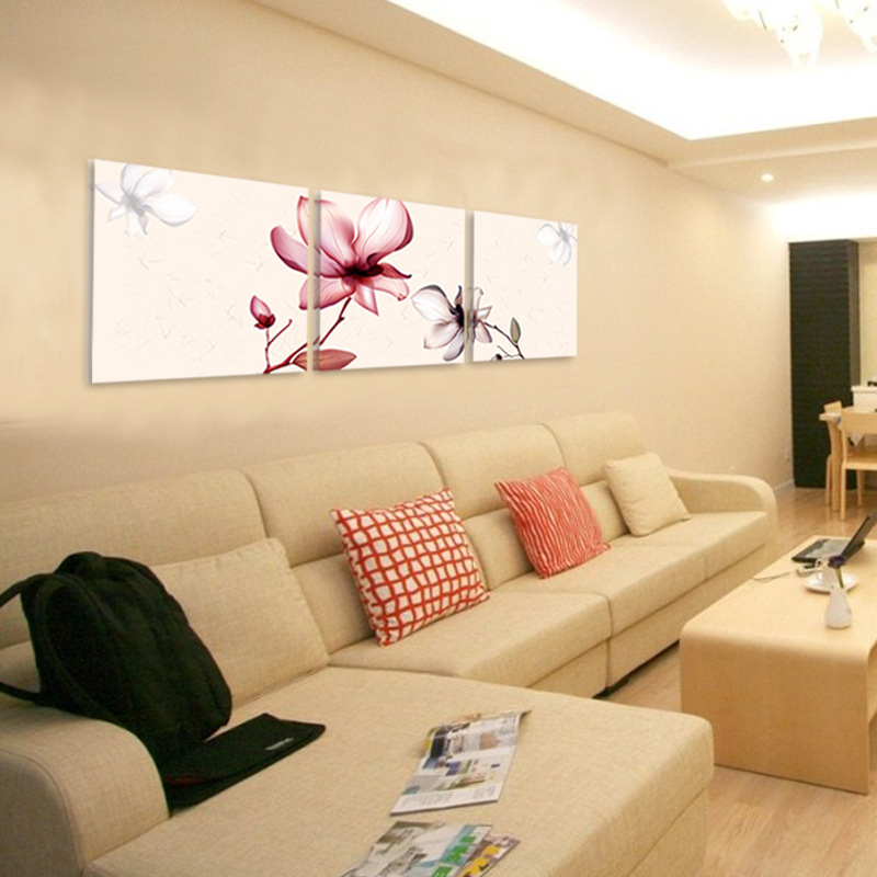 静物餐厅装饰挂画 客厅三联无框画 卧室窗头无框画