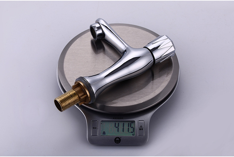 家居酒店螺旋式台盆水龙头 铜制洗脸盆水龙头 单冷手轮厨房水龙头