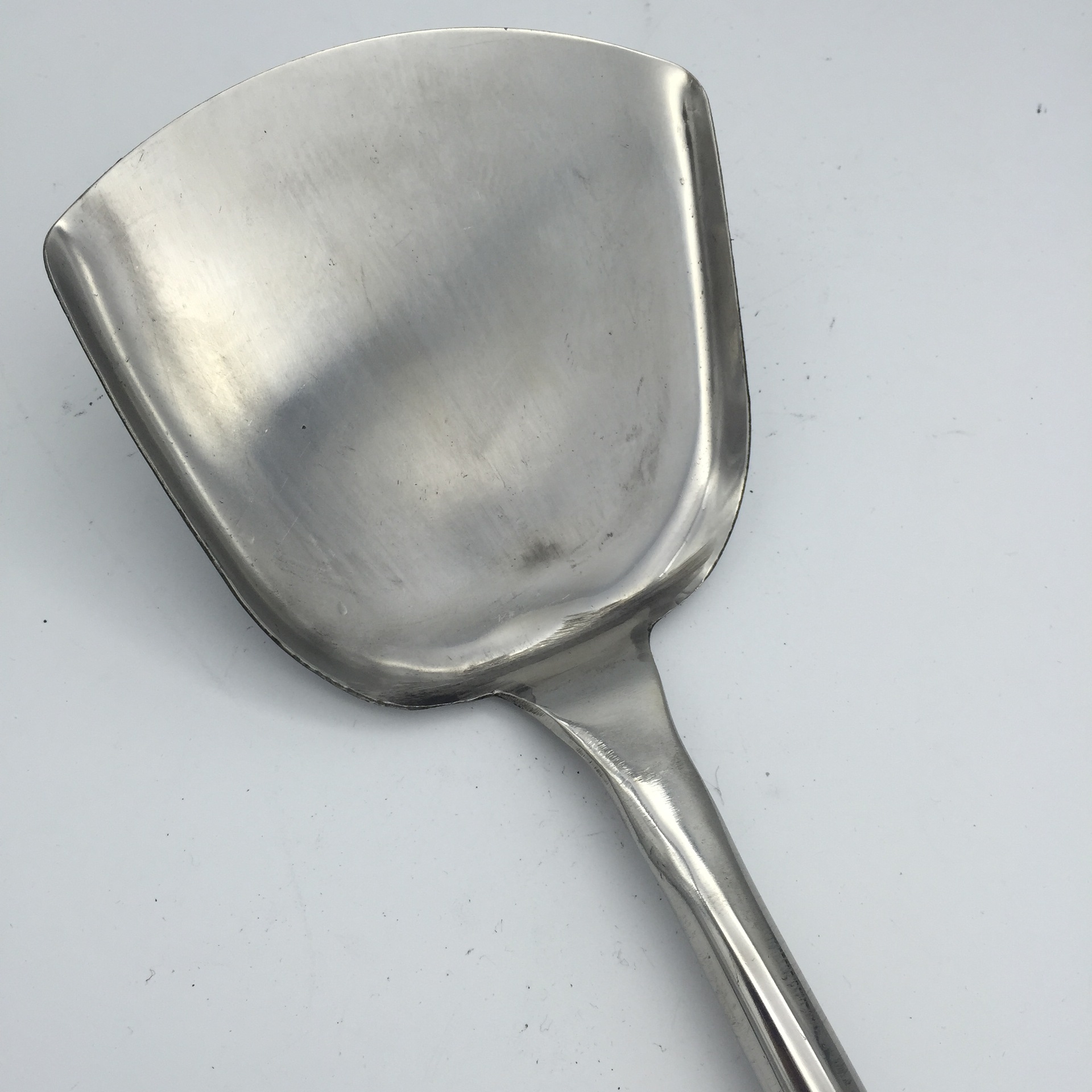 不锈钢厨房炒铲 厨师炒菜大铲 欣之悦手打钢柄1号铲