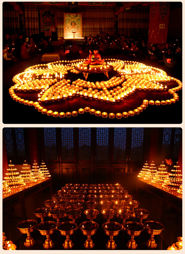 大印慧光100粒4小时无烟酥油灯供佛灯香薰蜡烛佛教用品蜡烛灯