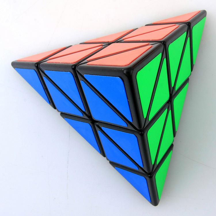 【圣手三阶金字塔魔方黑色】3阶异形三角形4面体圣手魔方创意批发
