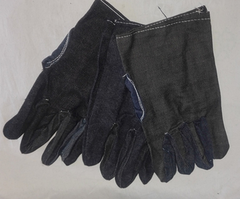 单层牛仔帆布手套 斜纹牛仔布手套 佛山劳保手套