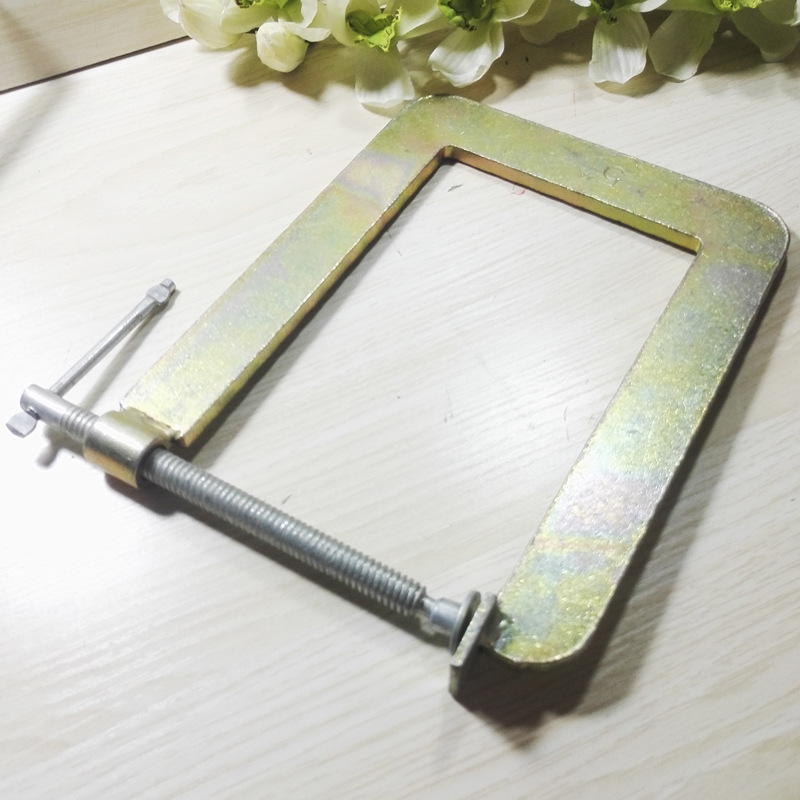 工厂直销木工夹黄色电镀钢板u型夹钳u型快速紧固木工夹u型字夹具