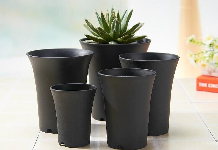 批发小号多肉植物种植万象盆 磨砂高腰盆 圆形塑料花盆 黑色白色 ￥0.