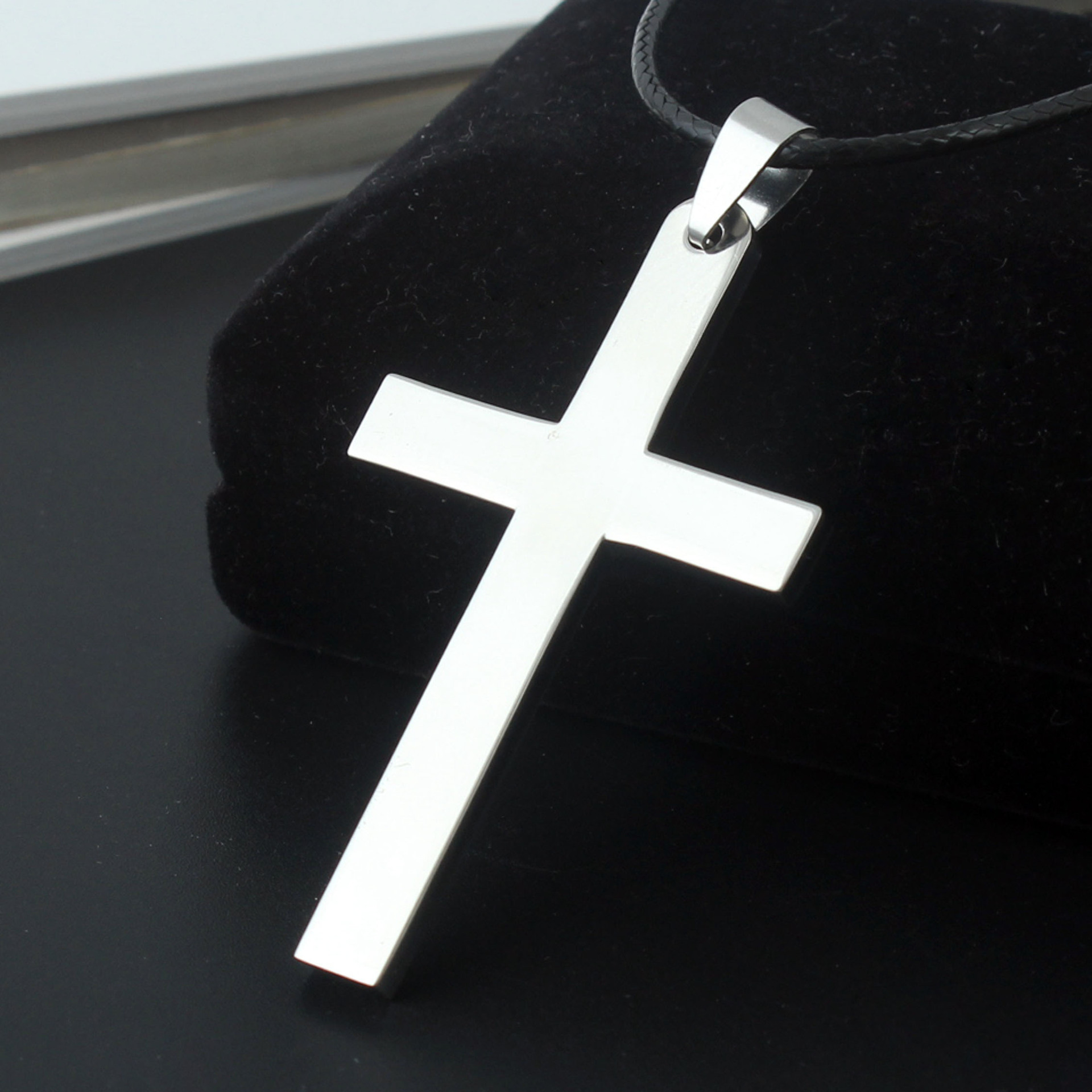 欧美复古非主流饰品项链 男士个性 十字架光面民族风毛衣链长款