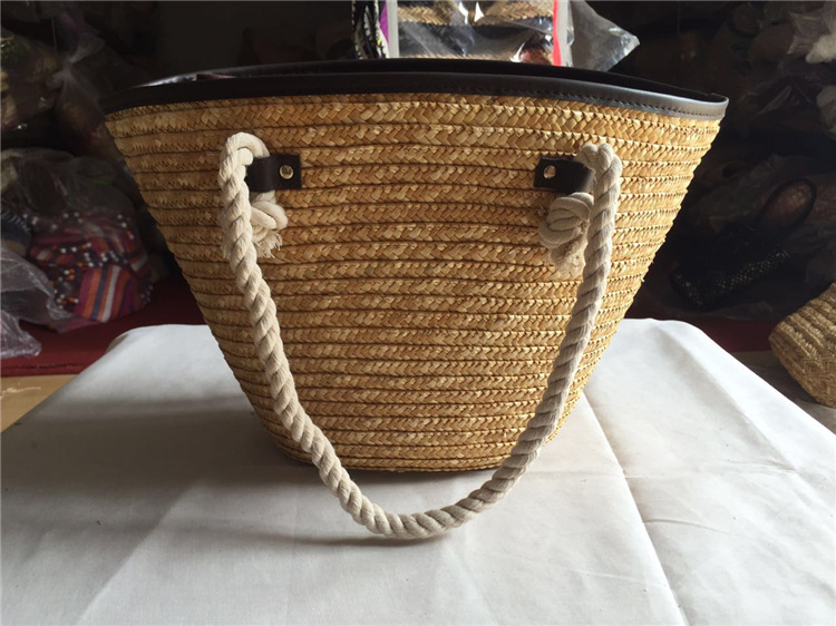 厂家直销批发 天然麦草包 手工编织麦秸单肩包 草编沙滩潮流女包