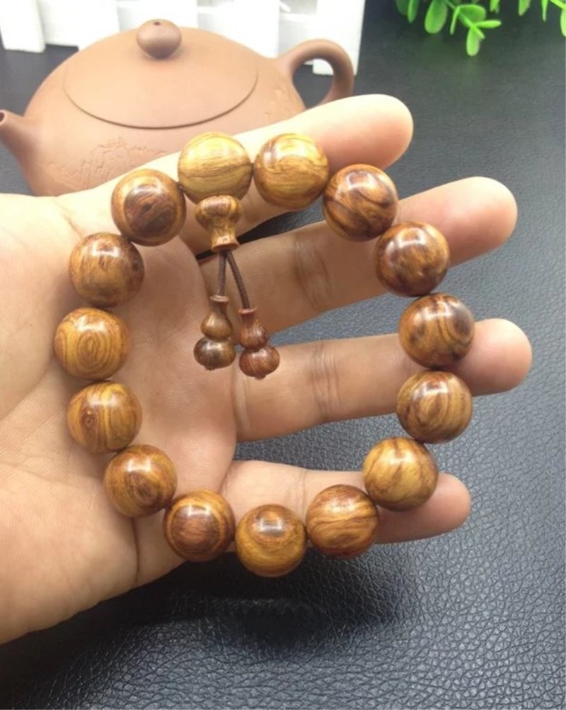 海南黄花梨 海黄新料糠梨 15mm手串手链 佛珠念珠 15颗 男士手串