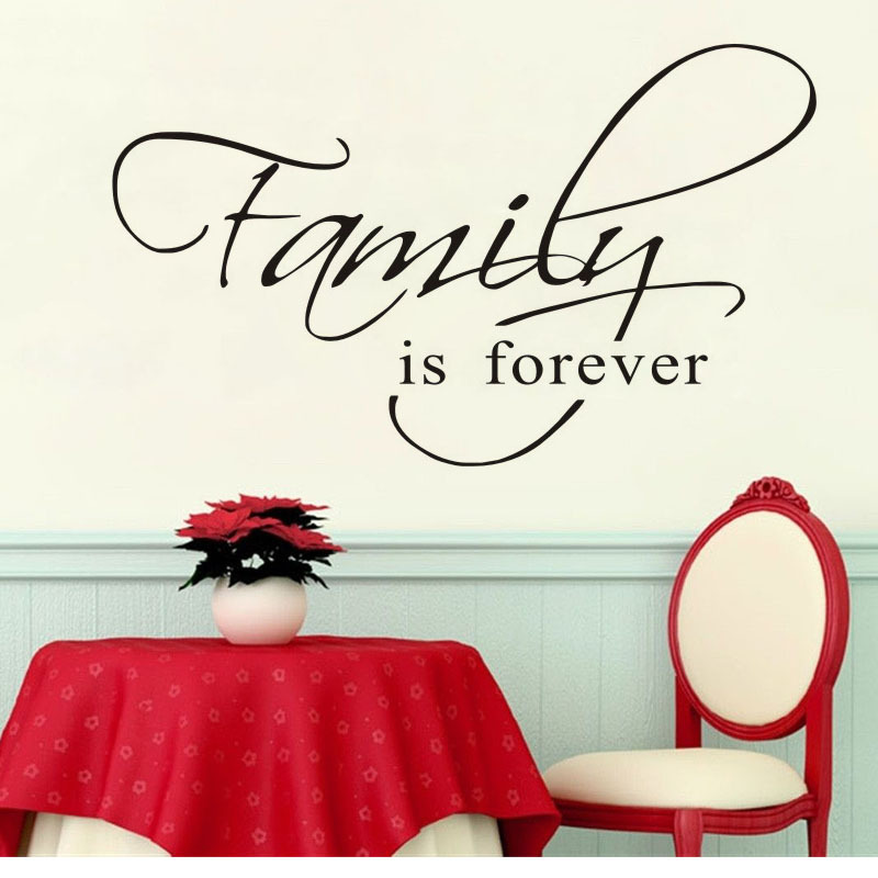 ebay热销创意墙贴family is forever居家背景装饰贴纸批发dc1066