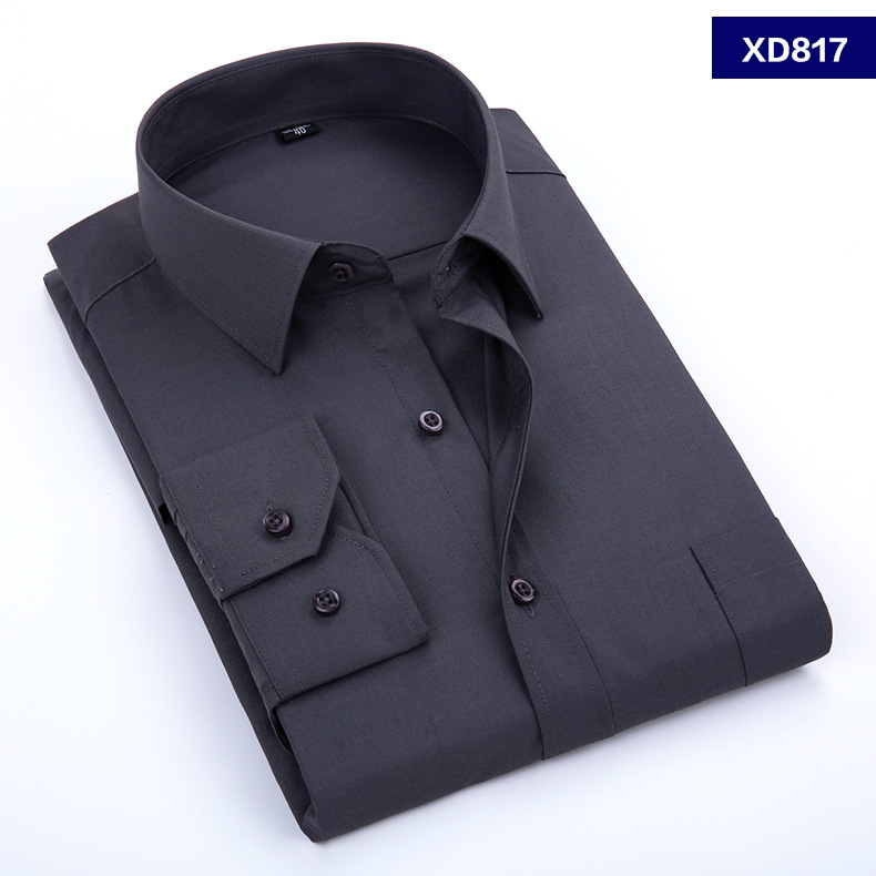 Spring and Autumn Men's Shirt White Long-Sleeved Shirt Workwear Fashion Business Professional Formal Wear Korean Style Shirt Wholesale Men's Clothing