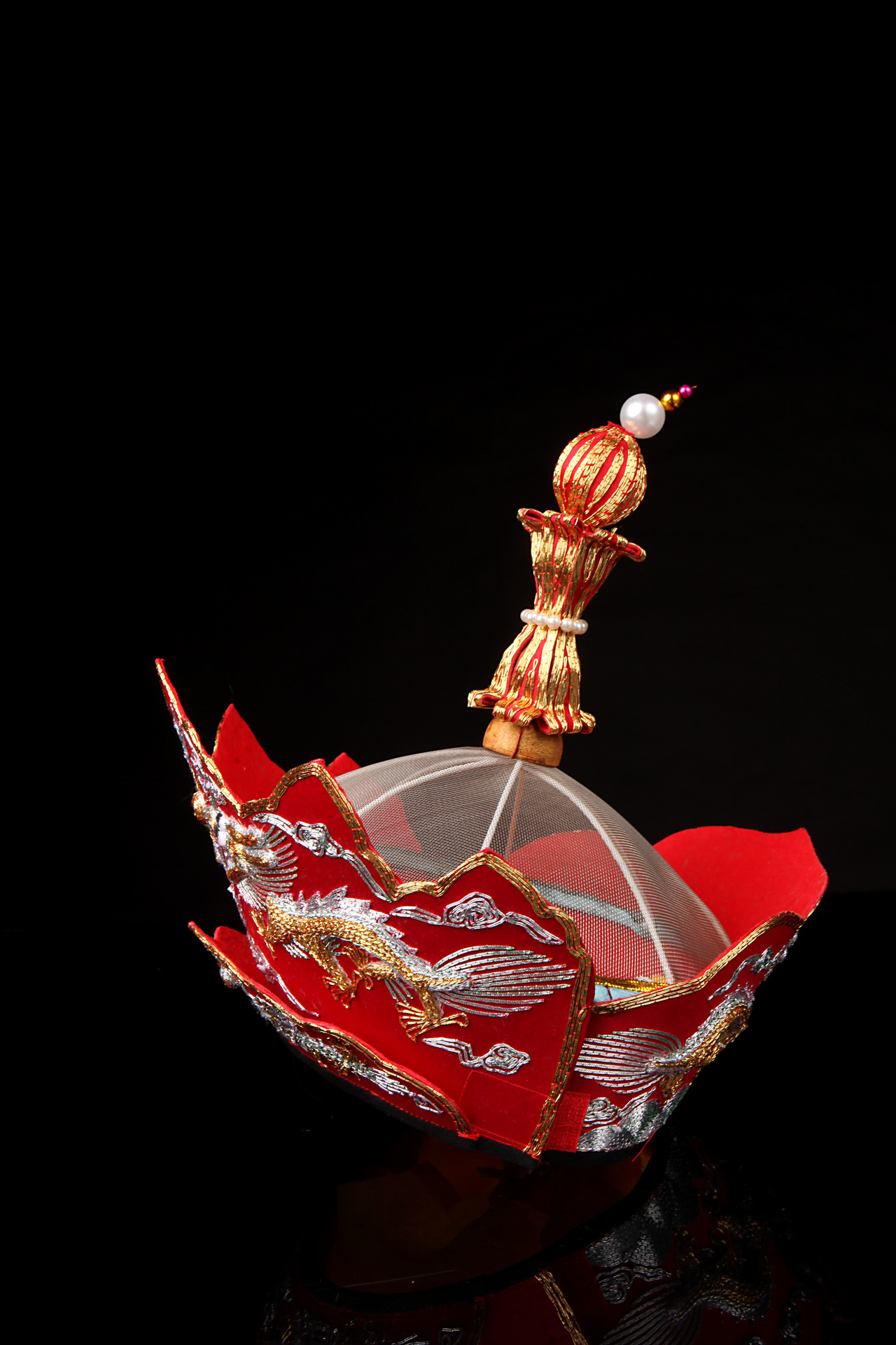 乾辰 庄严如法师帽精品龙绣毗卢帽 佛教用品 五佛帽 佛教法帽