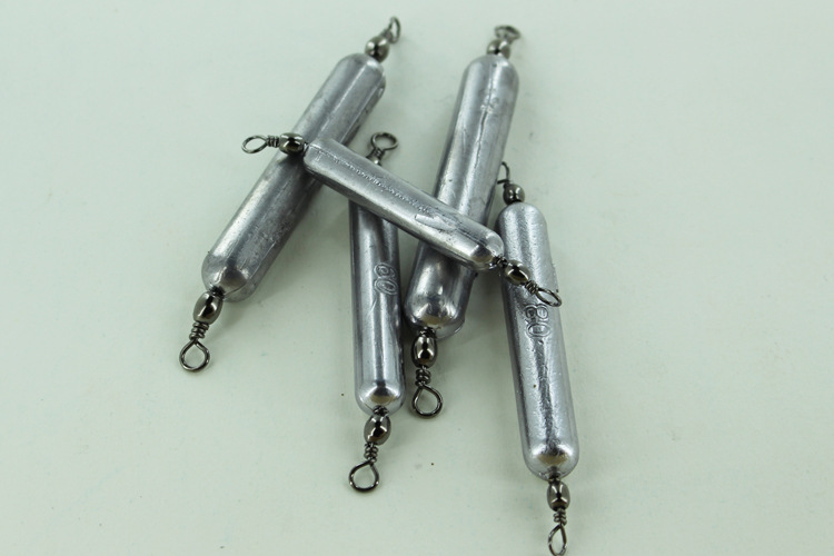 两头带转环圆柱形铅坠 铅坠批发 渔具铅坠 垂钓配件足克铅坠