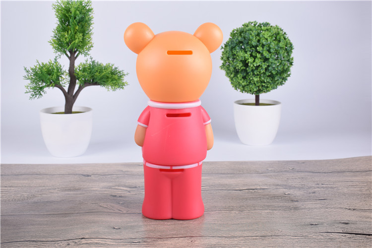 毛绒玩具产业网 毛绒玩具供应 大号卡通高脚熊存钱罐 塑料储蓄罐 创意