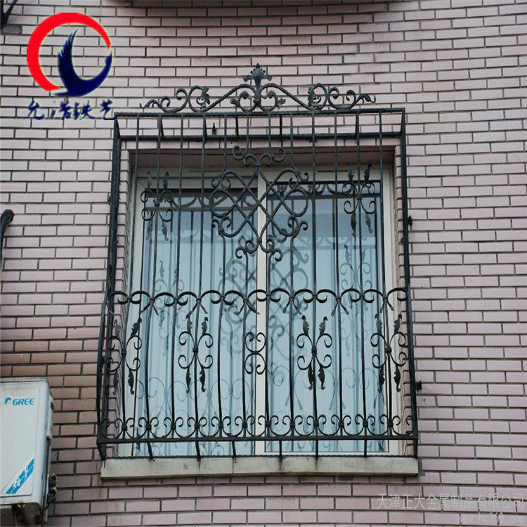 江苏厂家直销 欧式别墅防盗铁艺窗 异型窗户室内门窗护栏批发
