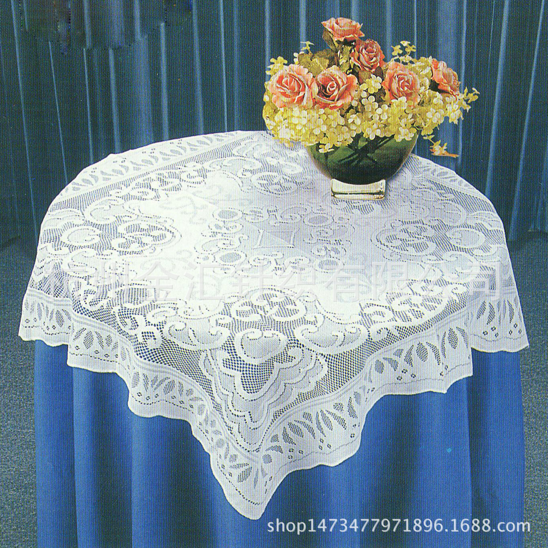 厂家直销经编蕾丝方形圆形方形小台布提花桌布90cm欧美畅销爆款