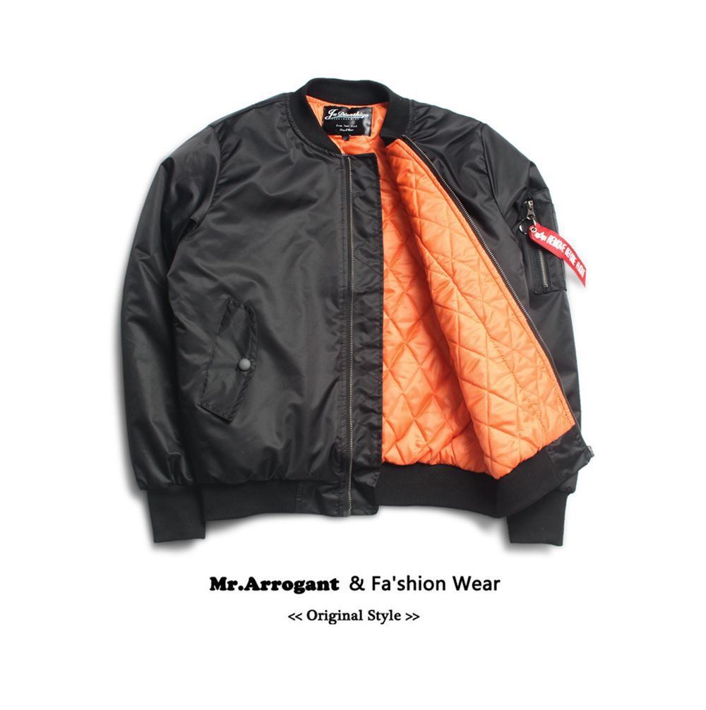 速卖通热卖美式飞行员m1男士夹克 欧美街头风简约纯色外套棒球服