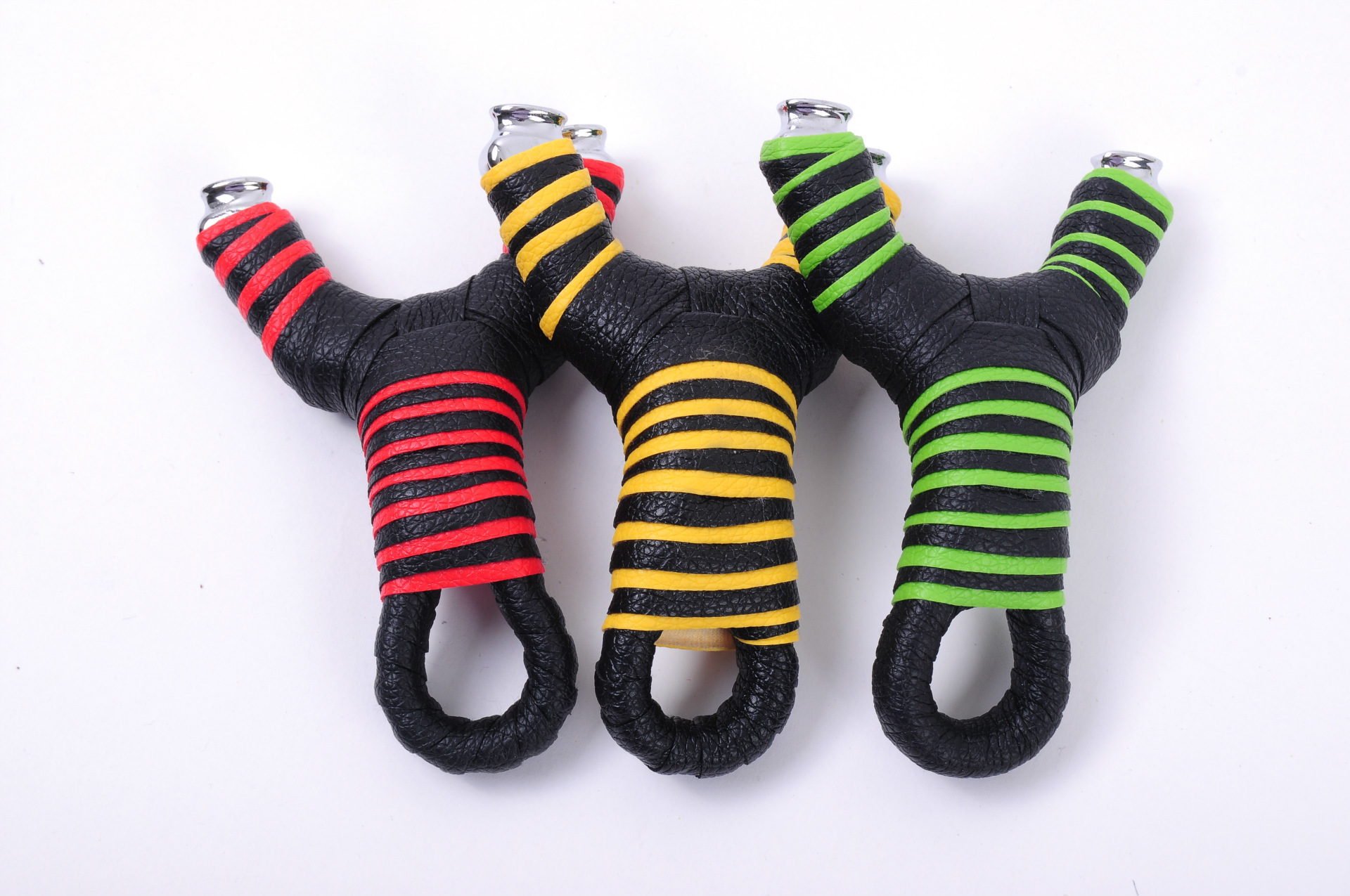 富沥舒短拉弓 龅牙合金亮面扁皮筋弹弓 弓身手工缠吸汗带现货