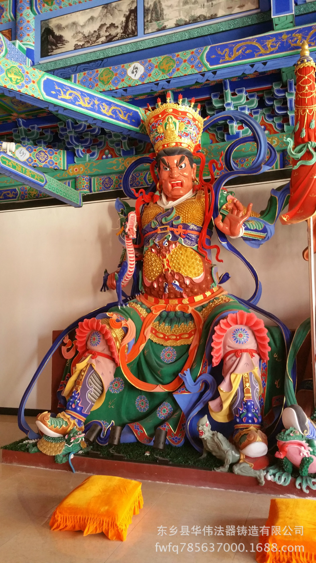 供应寺庙彩绘四大天王铜像坐像站像四大天王贴金佛像