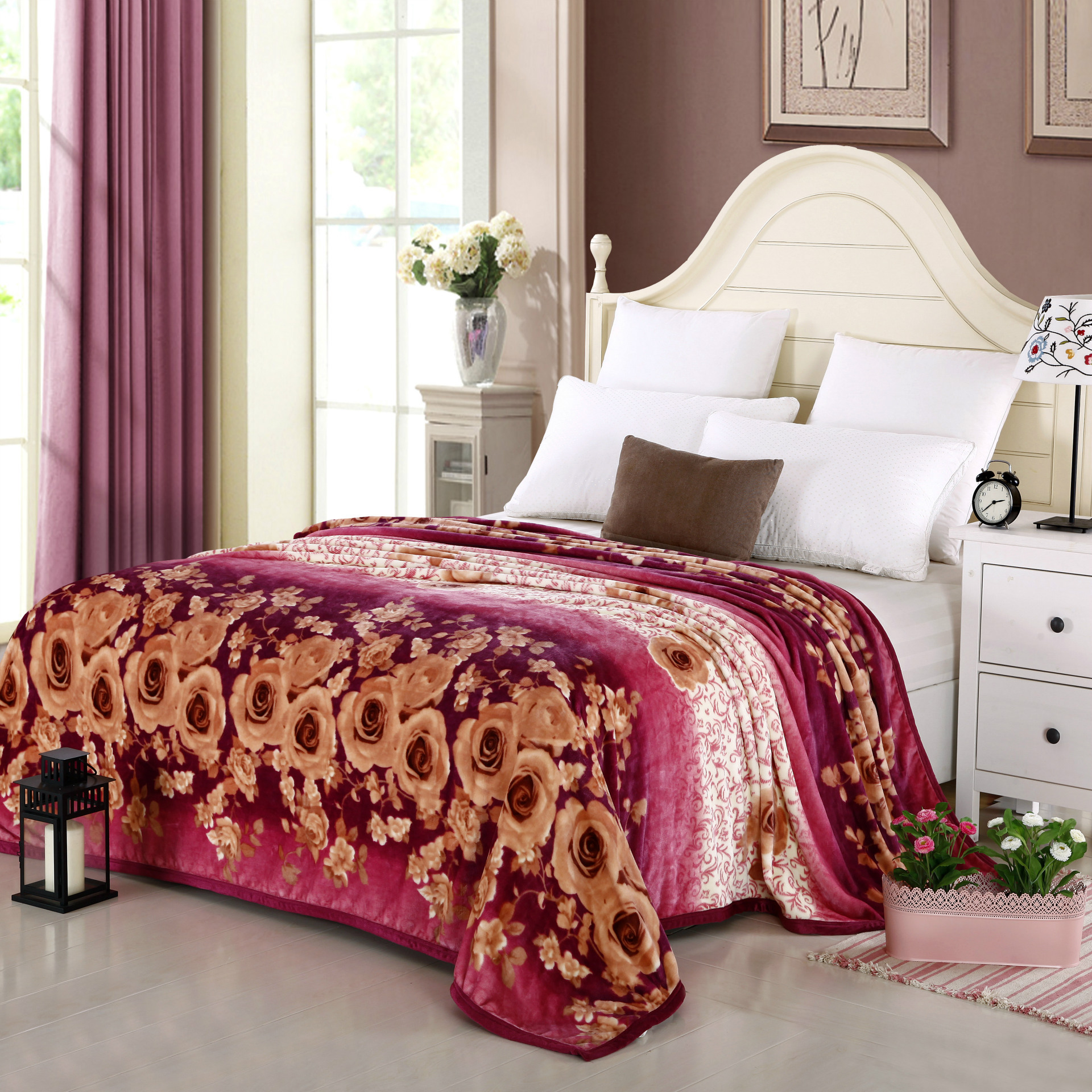 南通厂家批发单双人加厚法兰绒贵族绒毯法莱绒冰貂绒毯