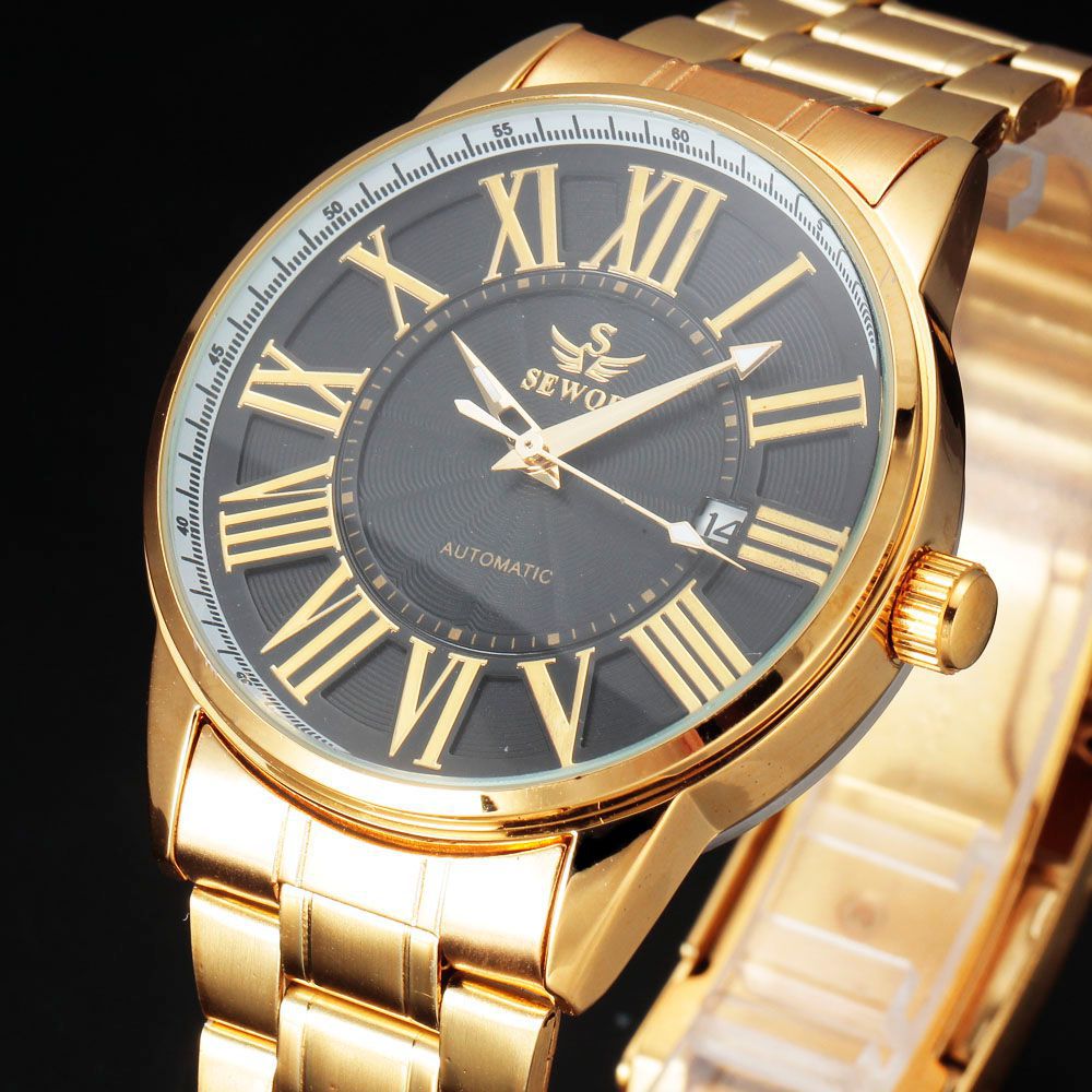 sewor 男士手表透底机械表 手动日历石英表男