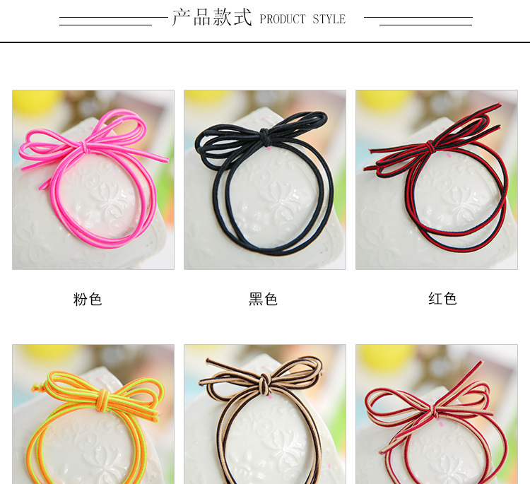 韩版双层高弹力打结黑色糖果色蝴蝶结发圈炸头发皮筋头绳发饰批发