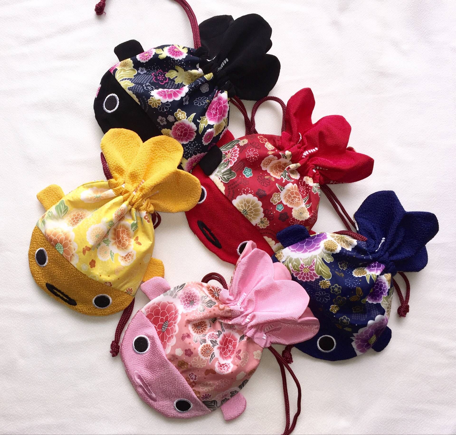 喜糖袋 k*ag-3c 出口日本尾巴金鱼束口袋 婚庆福袋 收纳袋