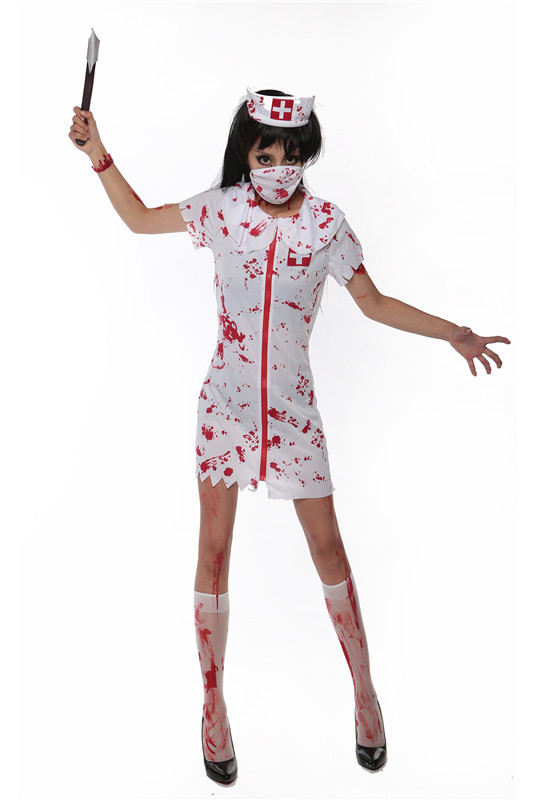 万圣节表演服 吸血鬼护士扮演服角色扮演服男女派对装 现货批发