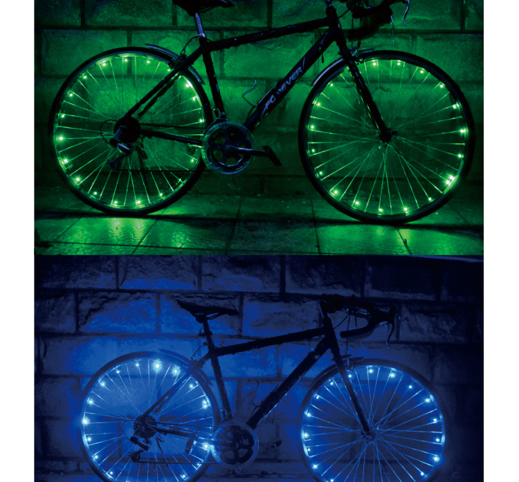 炫彩骑士厂家销售20led自行车钢丝灯串灯风火轮sa01