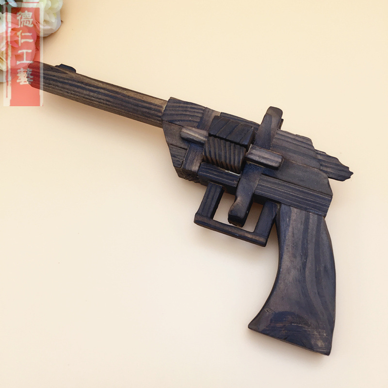 支持小额混批组合枪木制工艺品儿童拼枪烫画玩具枪智力玩具枪