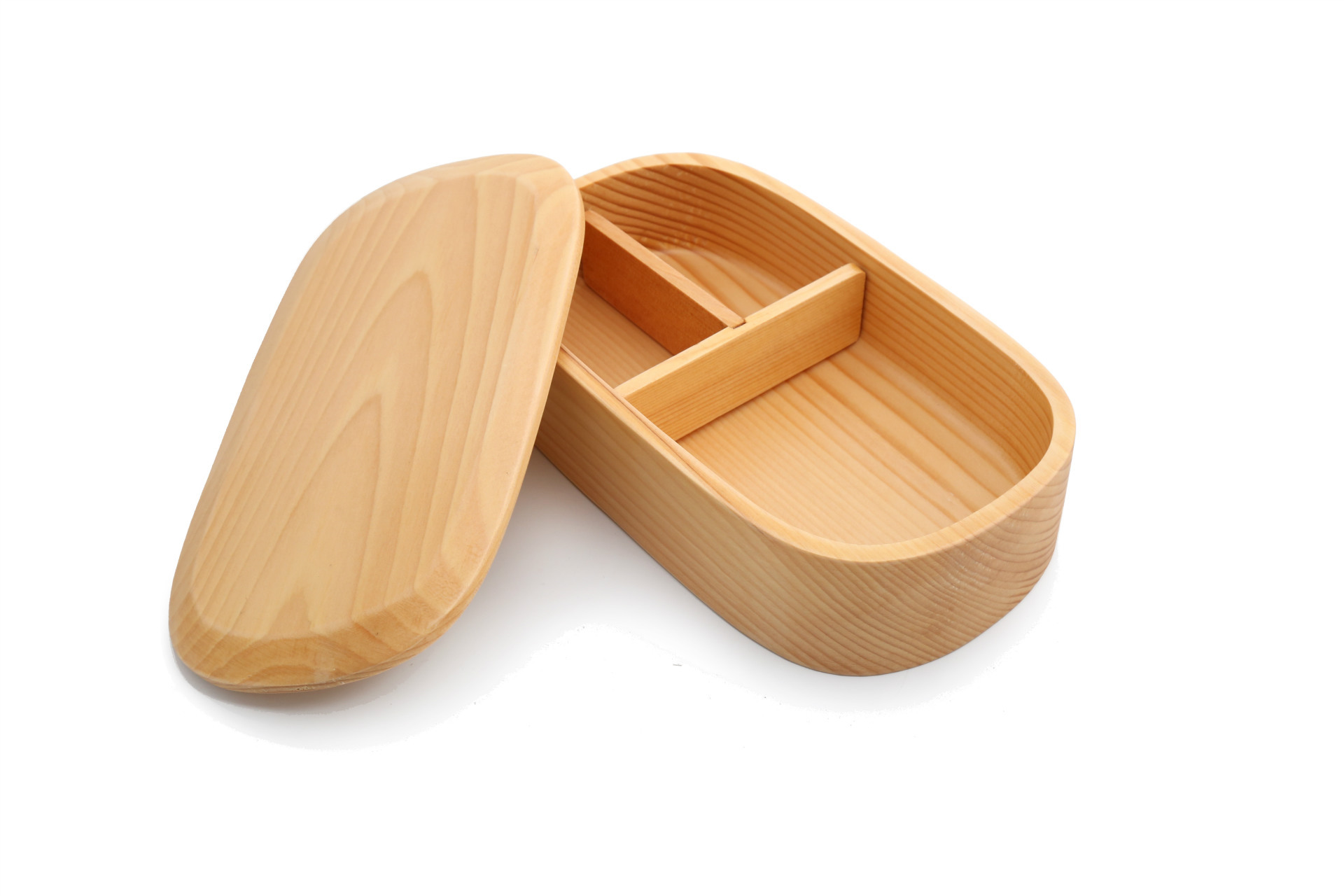 批发日韩式 木制便当盒 环保原木色饭盒 分格寿司盒